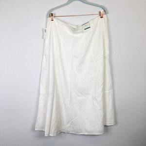 NWT Old Navy white linen midi skirt Size 16